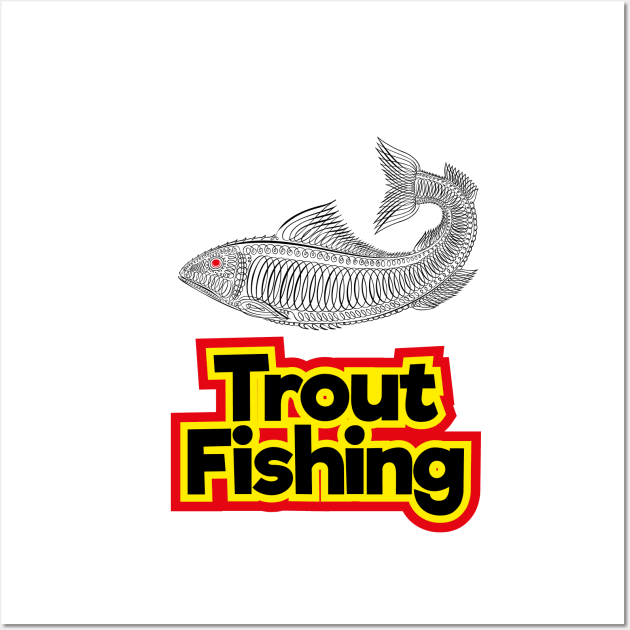 Trout Fishing Wall Art by KMLdesign